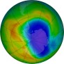 Antarctic ozone map for 2024-10-30